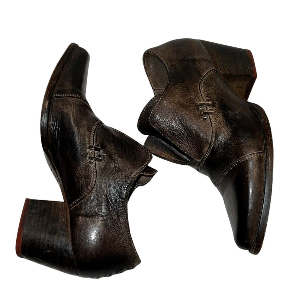 Bed Stu Helen Leather Heeled Ankle Bootie Shoes Dark Brown Point Toe Women 7.5 - Picture 12 of 16